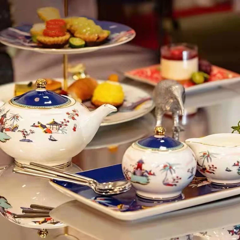

Британский послеобеденный чайный набор, костяные Фарфоровые Точки, ручная роспись, чайник, креативный кофейник, простой чайник для воды, набор чайников