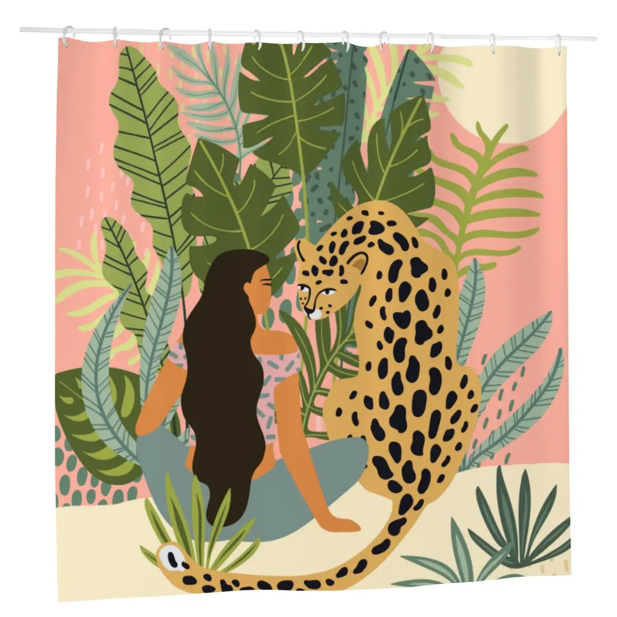 Jungle Forest Animal Aesthetic Art Bathroom Shower Curtains Oil Painting Tropical Plants Bathing Cover Cloth Screen with 12 Hook
Jungle Forest Animal Aesthetic Art Bathroom Shower Curtains Oil Painting Tropical Plants Bathing Cover Cloth Screen with 12 Hook