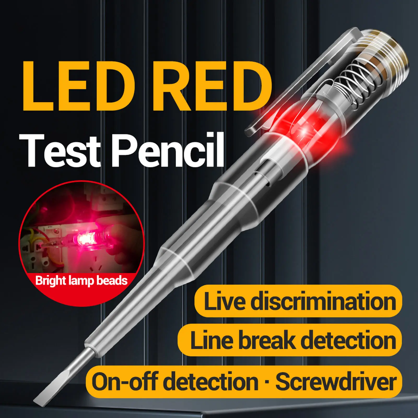 Voltage Tester PenPractical Voltage Test Screwdriver Multifunctional Voltage Detector Pen With LED Light Wire Breakpoint Finder
Voltage Tester PenPractical Voltage Test Screwdriver Multifunctional Voltage Detector Pen With LED Light Wire Breakpoint Finder