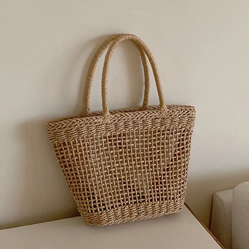 Straw Bag Lining Hand-woven Bag Hollow Handbag top Tote Bags pastoral Beach Bag Seaside Holiday Bag Ladies Tote Basket Women's 
Straw Bag Lining Hand-woven Bag Hollow Handbag top Tote Bags pastoral Beach Bag Seaside Holiday Bag Ladies Tote Basket Women's
