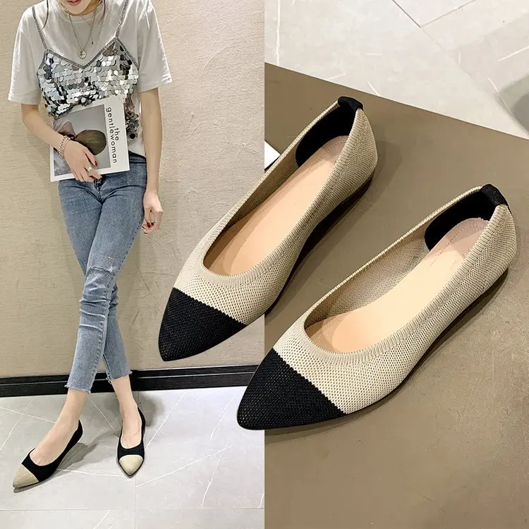 Туфли женские с острым носком, Повседневная дышащая обувь, модные базовые, для отдыха, разные цвета, лето 2023