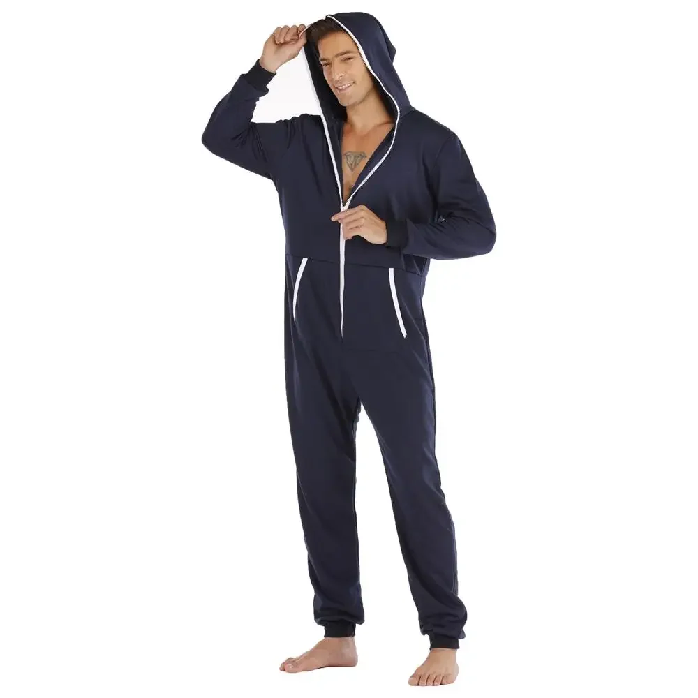 Jumpsuits Men Solid Pyjamas Hooded Onesie Adult Autumn Winter Sleepwear Male Zipper Streetwear Casual Suits Unisex
Jumpsuits Men Solid Pyjamas Hooded Onesie Adult Autumn Winter Sleepwear Male Zipper Streetwear Casual Suits Unisex