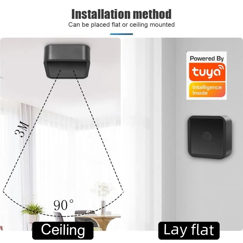 

Tuya Zigbee Human Presence Sensor Millimeter Wave Radar Wifi PIR Detection Luminosity Distance Detector For Smart Home Decortor