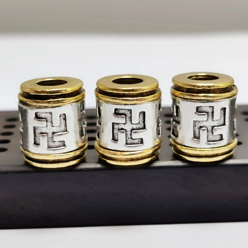 2023 буддийский символ свастика, латунный нож, бусины, «сделай сам», Плетеный шнурок, уличный инструмент, подвески, ювелирные изделия в стиле ретро