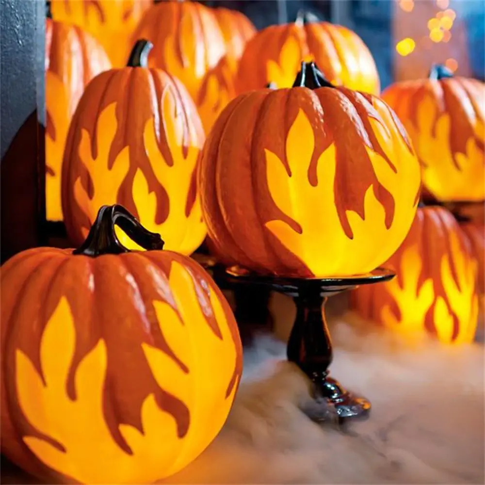 

Halloween Home Decoration Lamp Flame Jack-o-lantern Pumpkin Lantern Flame Lighted Pumpkins Atmosphere Decoration