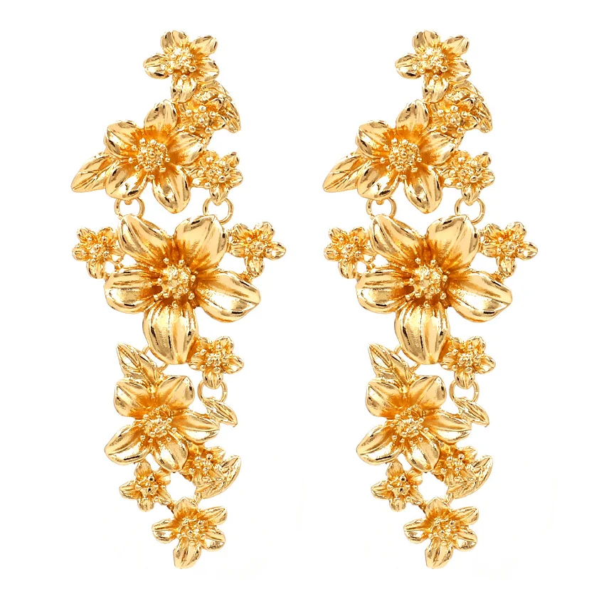 Za New Luxury Splicing Gold Color Flower Earrings for Woman Party 
Za New Luxury Splicing Gold Color Flower Earrings for Woman Party