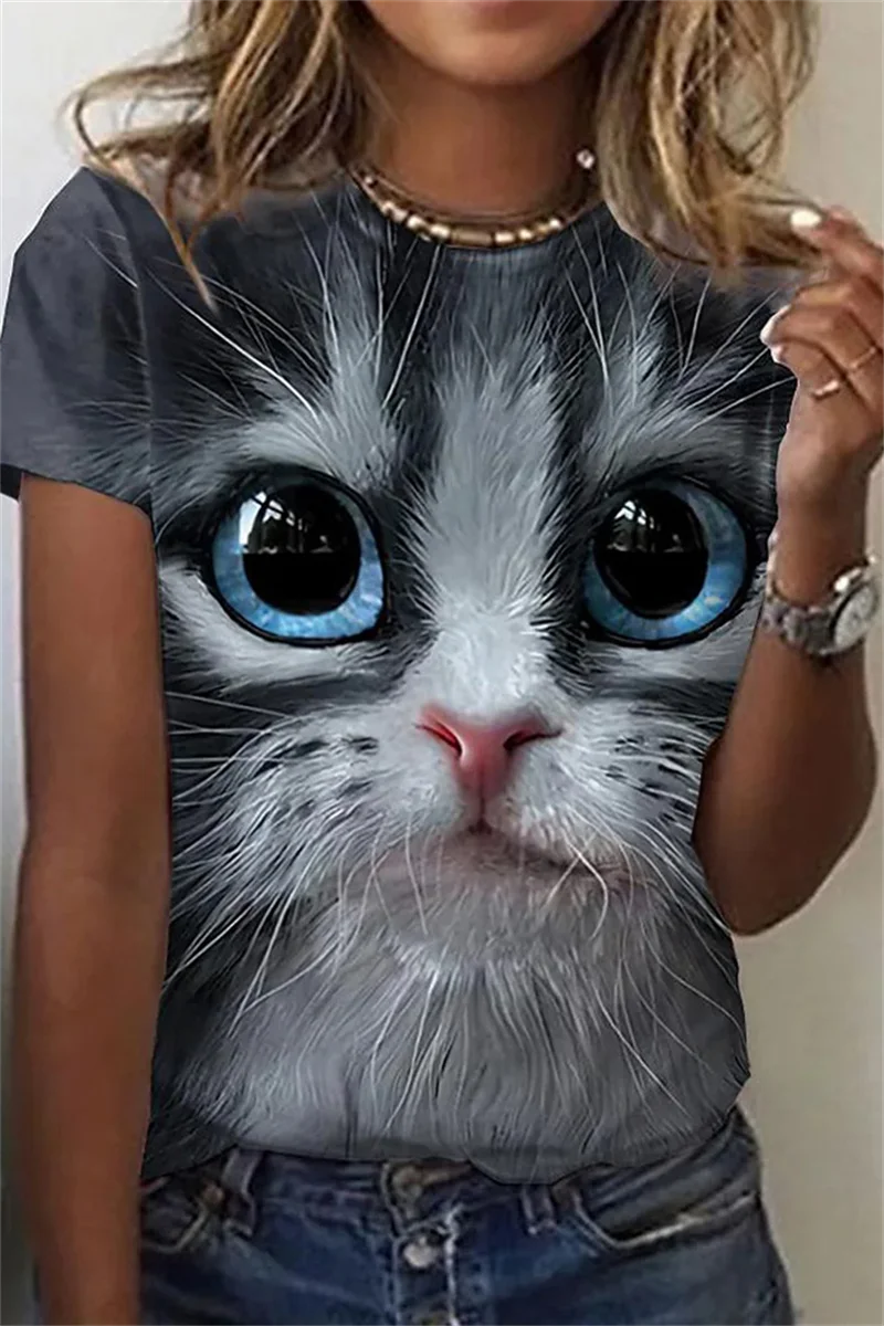 Summer Cute Cats Animal 3D Print T-Shirts Women T Shirt Y2K Streetwear Fashion Oversized T Shirt Female Girl Tops Tees Clothing
Summer Cute Cats Animal 3D Print T-Shirts Women T Shirt Y2K Streetwear Fashion Oversized T Shirt Female Girl Tops Tees Clothing