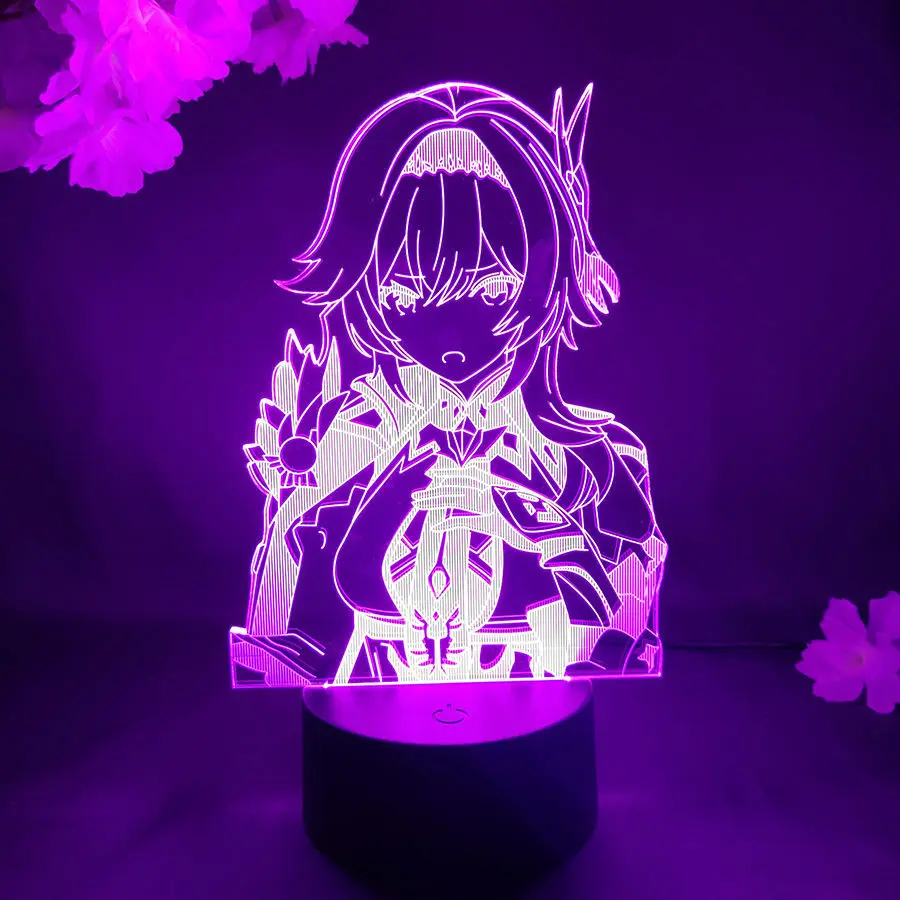 

Genshin Impact Eula Lawrence Game 3D Night Light for Bedroom Decor Cute Birthday Color Gift LED Lamp Manga Kid Lovely Present