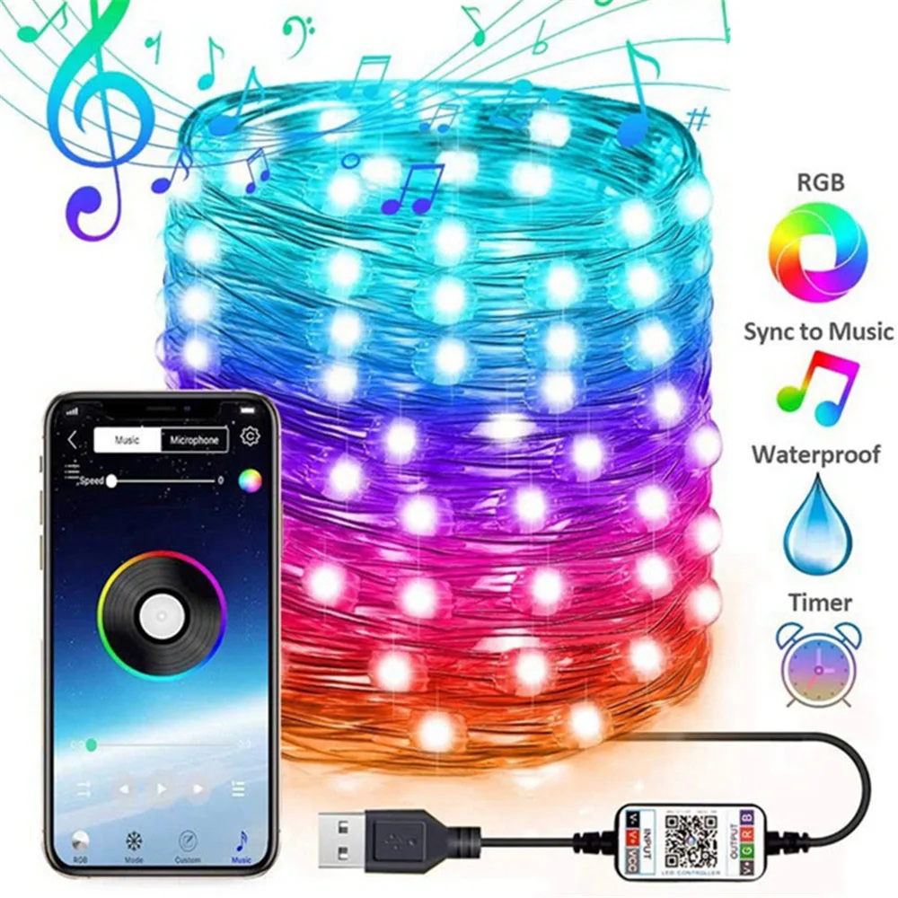 Bluetooth LED String Lights Navidad Xmas USB Smart Lamp Gift New Year 's Garland Noel Decoration 2021 Merry Christmas Tree Decor 
Bluetooth LED String Lights Navidad Xmas USB Smart Lamp Gift New Year 's Garland Noel Decoration 2021 Merry Christmas Tree Decor