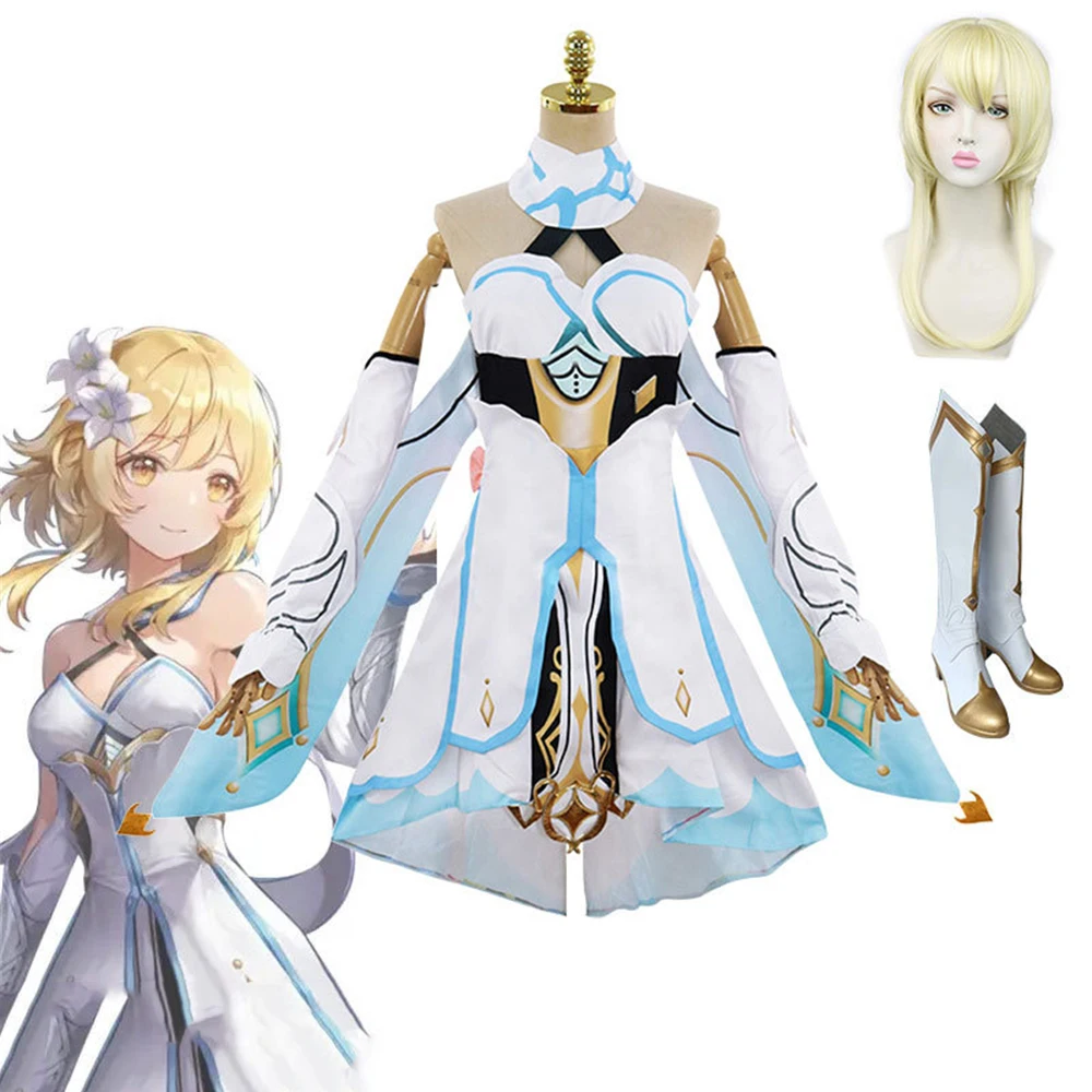 Genshin Impact. Traveler Lumine Heroine Game Anime Costume Cospaly Women's Full Clothes
Genshin Impact. Traveler Lumine Heroine Game Anime Costume Cospaly Women's Full Clothes