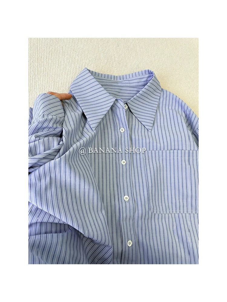 Spring Fashion Striped Design Loose Long Sleeve Single Breasted Shirt Women's Turn-Down Collar Casual Blouse Female Clothes
Spring Fashion Striped Design Loose Long Sleeve Single Breasted Shirt Women's Turn-Down Collar Casual Blouse Female Clothes