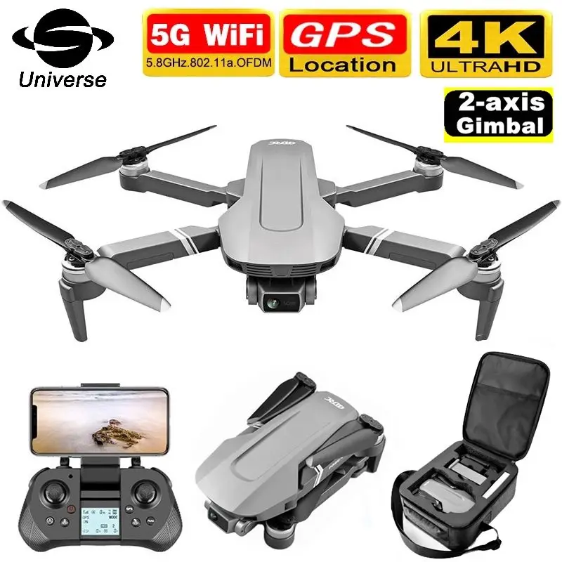 F4 GPS Drone with 5G WiFi FPV 2-Axis 4K Dual Camera Anti-Shake Gimbal 2000m Image Transmission Brushless Professional RC Quadco
F4 GPS Drone with 5G WiFi FPV 2-Axis 4K Dual Camera Anti-Shake Gimbal 2000m Image Transmission Brushless Professional RC Quadco