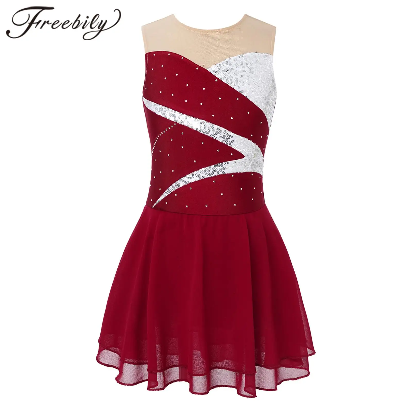 Kids Girls Rhinestone Ice Skating Costumes Sleeveless Teens Figure Ice Skating Dress Gymnastics Leotard Children Dancewear
Kids Girls Rhinestone Ice Skating Costumes Sleeveless Teens Figure Ice Skating Dress Gymnastics Leotard Children Dancewear