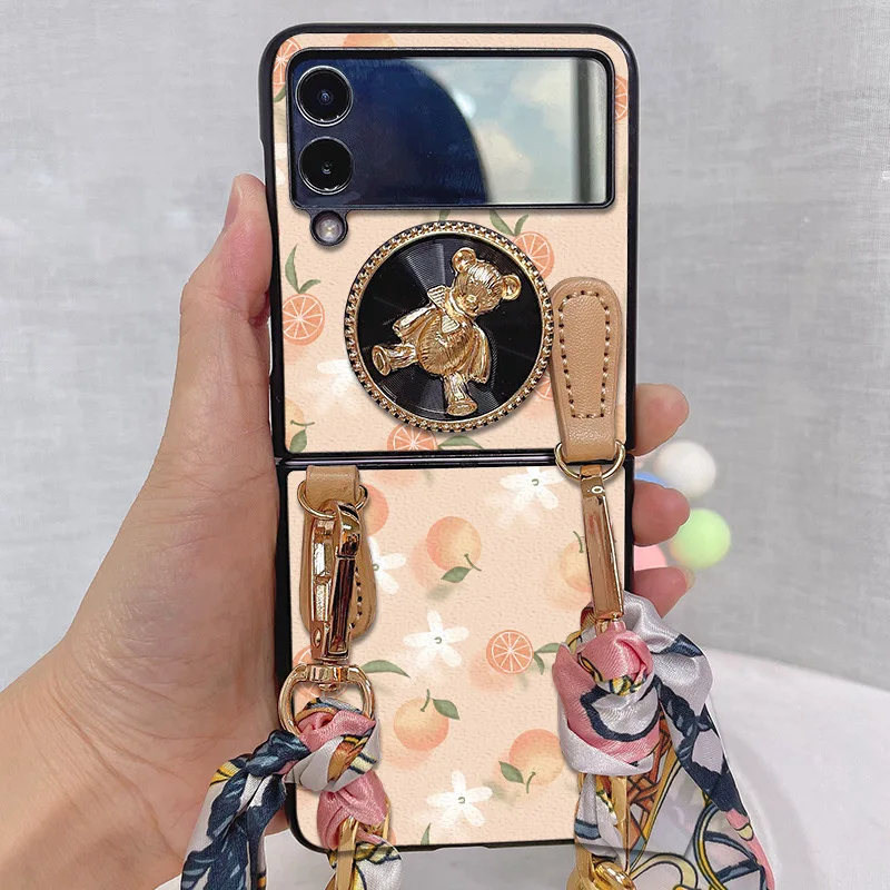 Funda Case for Samsung Galaxy Z Flip 3 Z Flip 2 5G Summer Small Fresh Fruit Silk Scarf Bracelet Bear Bracket Phone Case Cover
Funda Case for Samsung Galaxy Z Flip 3 Z Flip 2 5G Summer Small Fresh Fruit Silk Scarf Bracelet Bear Bracket Phone Case Cover