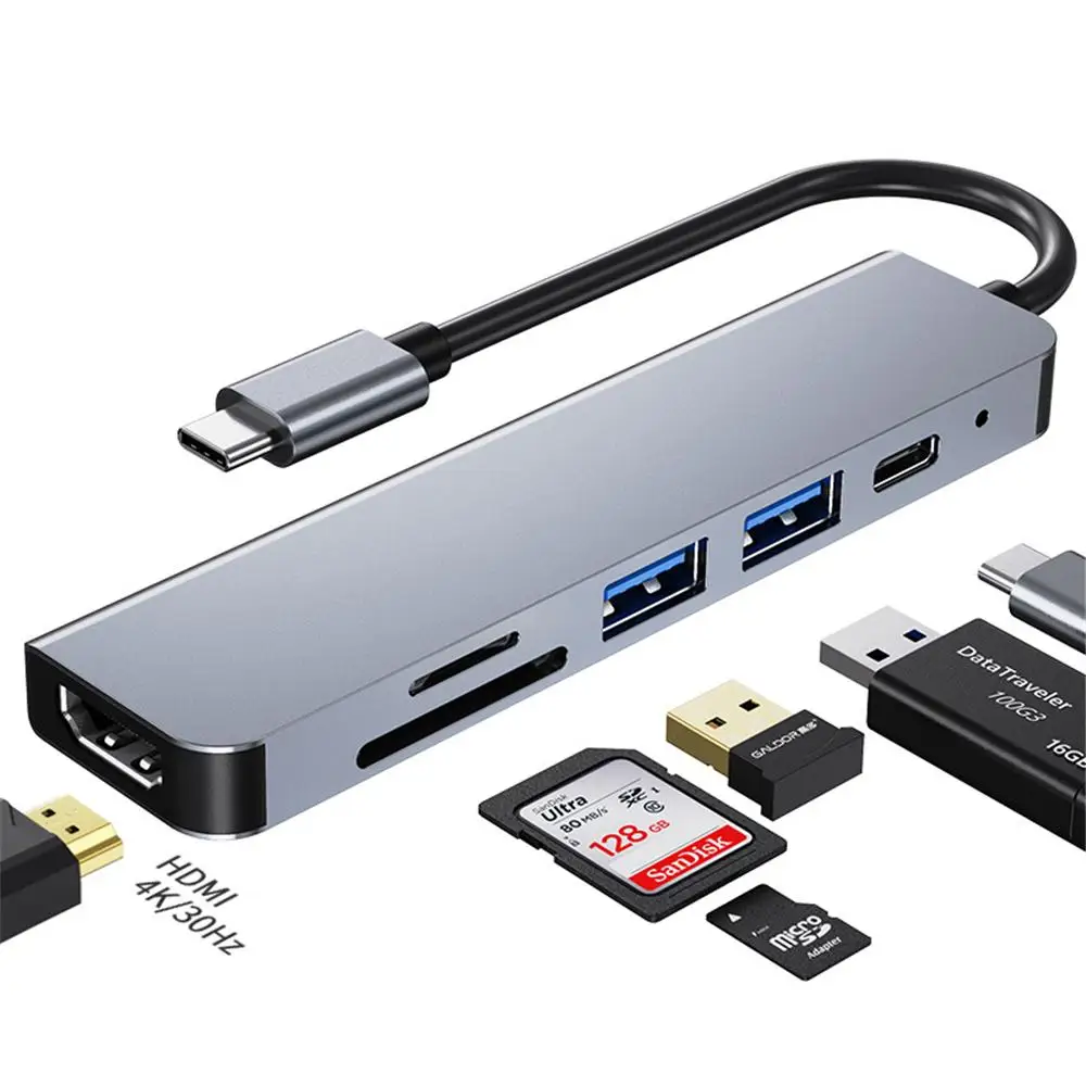 6 in 1 Type-c Adapter HUB USB C To USB 3.0 HDMI-Compatible Dock For MacBook Pro For Nintendo Switch Type C 3.0 Splitter Adapter
6 in 1 Type-c Adapter HUB USB C To USB 3.0 HDMI-Compatible Dock For MacBook Pro For Nintendo Switch Type C 3.0 Splitter Adapter