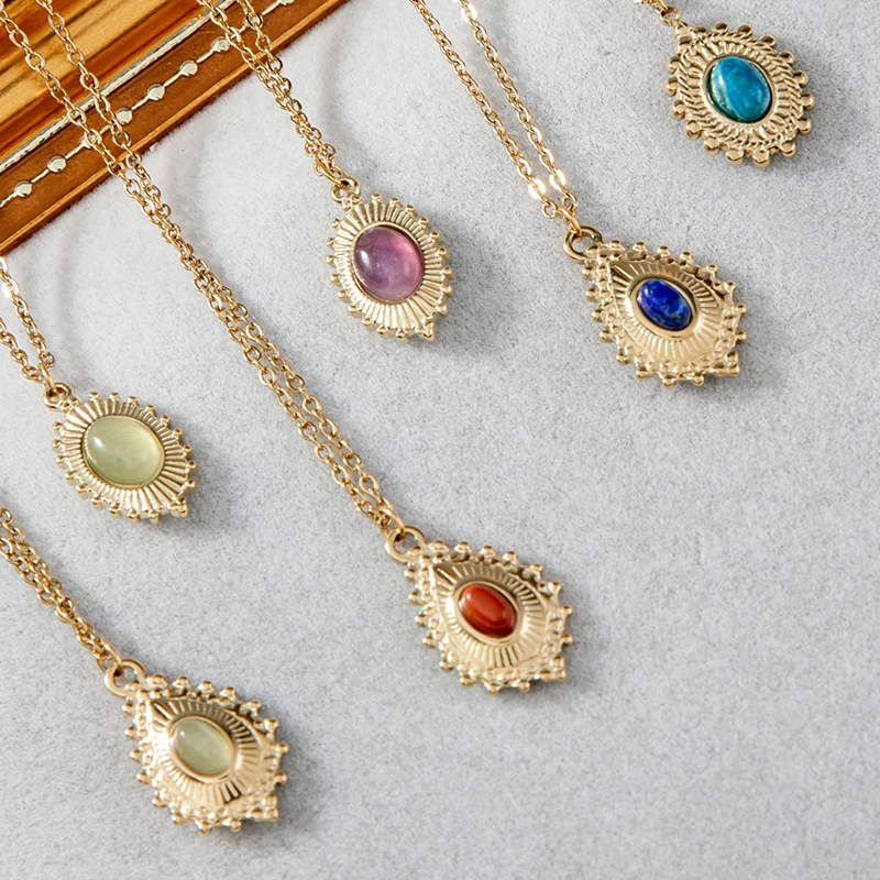 Vintage Pendant Necklace Water Drop Natural Stone Turquoise Stainless Steel Necklace for Women Bohemian Charm Elegant Jewelry
Vintage Pendant Necklace Water Drop Natural Stone Turquoise Stainless Steel Necklace for Women Bohemian Charm Elegant Jewelry