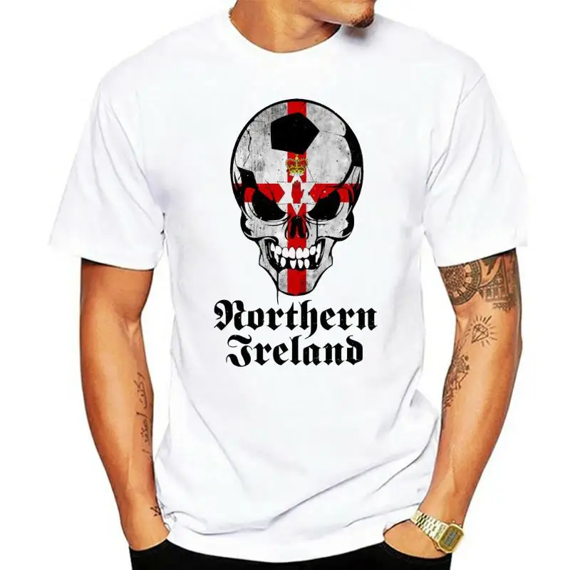 

Classic Northern Ireland Irish Football Soccer Skull Flag T-Shirt New 2023 Summer Style Man Print Hipster Cotton Tops Tees Shirt