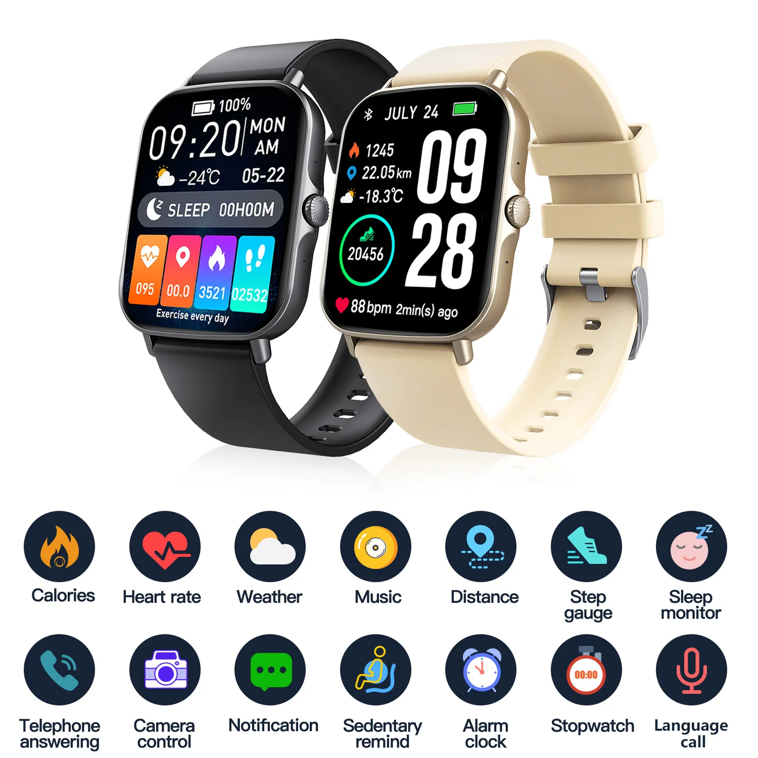 F15S Smartwatch for Men Women: Step Meter Heart Rate Monitoring, 1.75 Screen,music Player Temperature Blood Oxygen,smart Twatch
F15S Smartwatch for Men Women: Step Meter Heart Rate Monitoring, 1.75 Screen,music Player Temperature Blood Oxygen,smart Twatch
