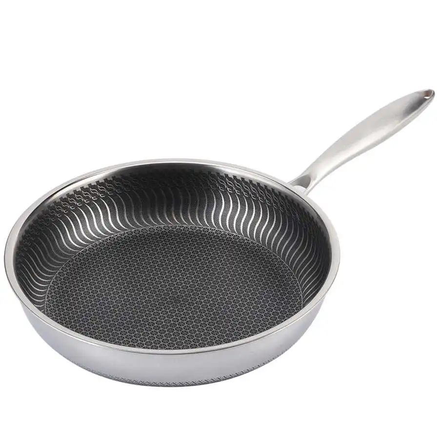 

Антипригарная сковорода из нержавеющей стали, посуда, 28 см, сковорода для жарки стейка, кастрюля, двусторонняя сотовая посуда