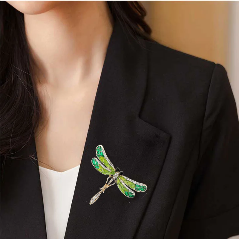 

Crystal Vintage Brooches Dragonfly Frog Owl Deer Bee Brooch Women High Quality Coat Accessories Jewelry Gifts Insect Brooches