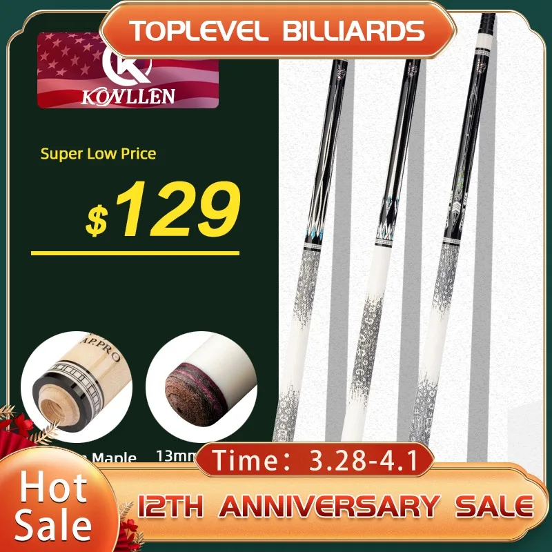 KONLLEN ZOKUE Billiards Pool Cue Tiger Everest Tip Leather Grip Pool Cue Stick Canadian Maple Shaft XTC Ferrule Billiards Cue
KONLLEN ZOKUE Billiards Pool Cue Tiger Everest Tip Leather Grip Pool Cue Stick Canadian Maple Shaft XTC Ferrule Billiards Cue