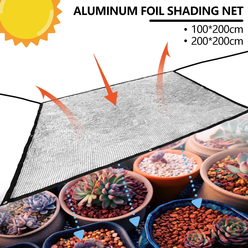 Reflective Sunshade Net Aluminum Foil Sunblock Shade Mesh Cloth Sun Shelter Cover Garden Awnings
Reflective Sunshade Net Aluminum Foil Sunblock Shade Mesh Cloth Sun Shelter Cover Garden Awnings