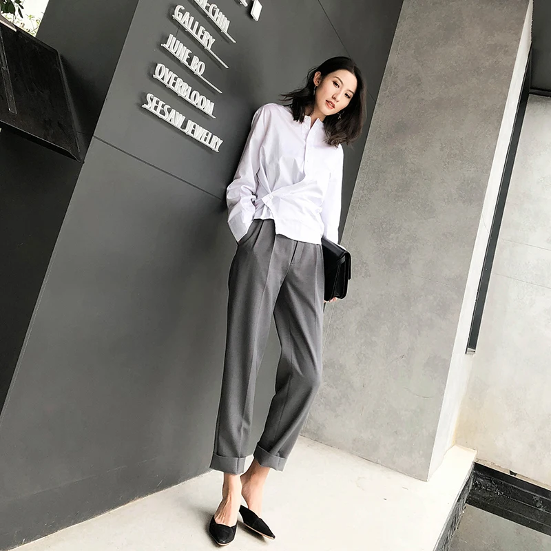 Suit pants female straight cylinder loose nine points down feeling 2021 spring and autumn Korean high waist casual CHIC Port win
Suit pants female straight cylinder loose nine points down feeling 2021 spring and autumn Korean high waist casual CHIC Port win