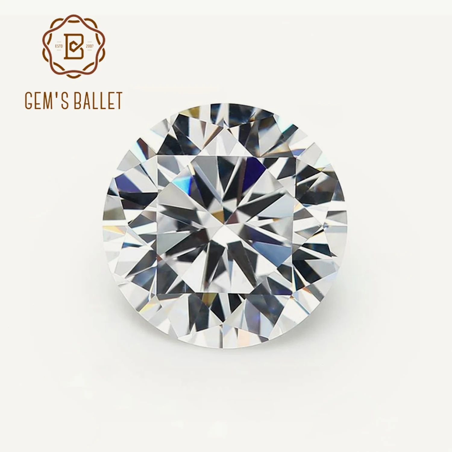 

GEM'S BALLET D Color Moissanite Loose Stone Round Brilliant Cut 1ct 3ct 5ct VVS1 Hearts Arrows Excellent Cut Lab Grown Diamond