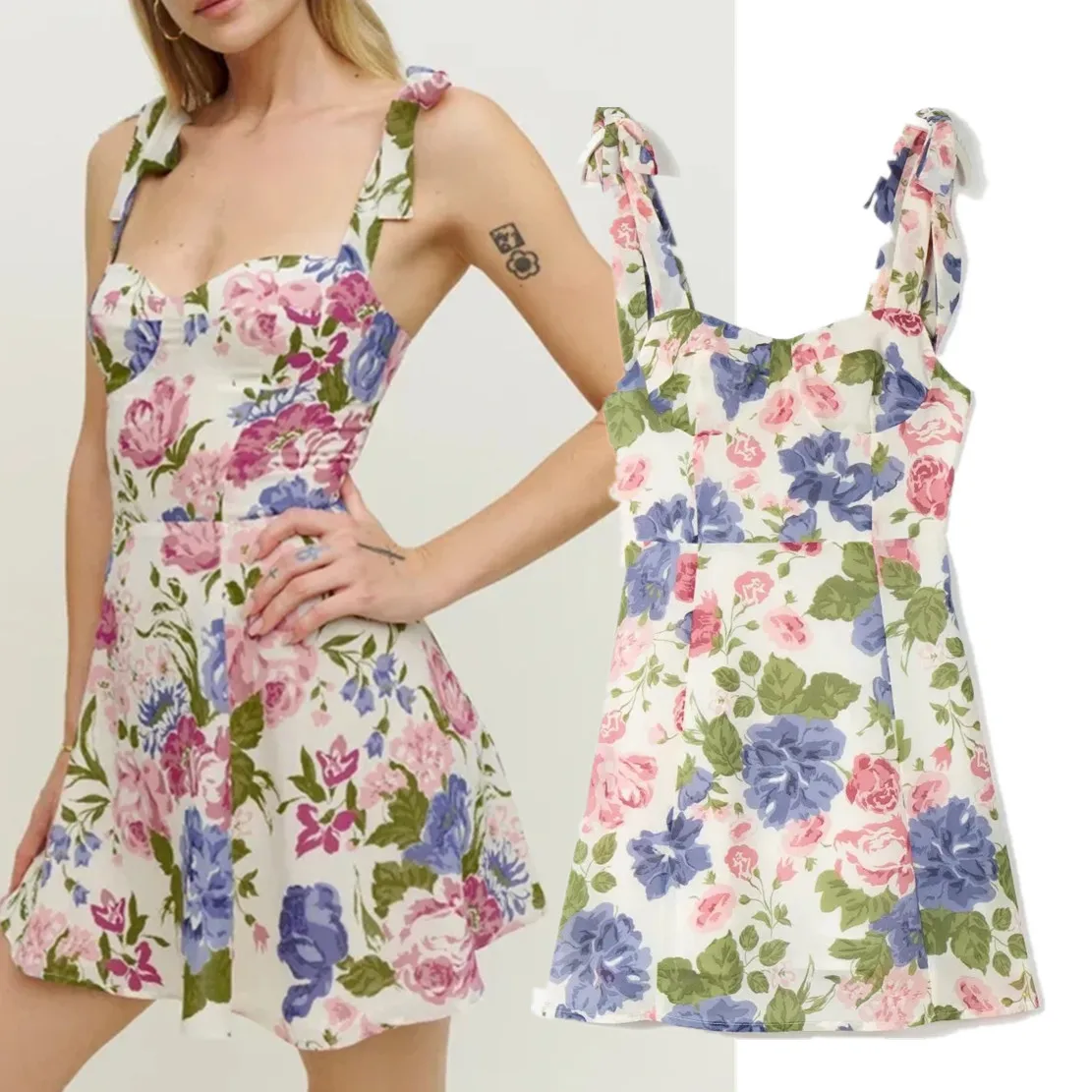 Withered Summer French Indie Folk Floral Print Lace Up Tank Dress Fashion Casual Sexy Mini Sheath Dress Women
Withered Summer French Indie Folk Floral Print Lace Up Tank Dress Fashion Casual Sexy Mini Sheath Dress Women