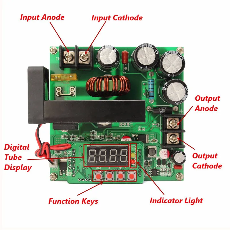 900W 15A DC 9-60V to DC 10-120V DC-DC Step Up Power Module LED/LCD Boost Converter Transformer Board CC CV Voltage Regulator 
900W 15A DC 9-60V to DC 10-120V DC-DC Step Up Power Module LED/LCD Boost Converter Transformer Board CC CV Voltage Regulator