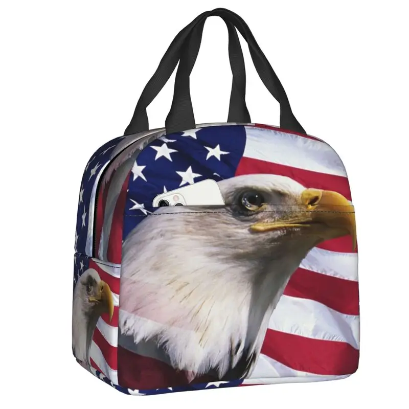 Freedom Patriotic Bald Eagle American Flag Thermal Insulated Lunch Bags USA Flag Portable Lunch Container for School Food Box
Freedom Patriotic Bald Eagle American Flag Thermal Insulated Lunch Bags USA Flag Portable Lunch Container for School Food Box