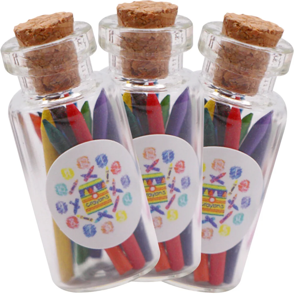 3 Set Dollhouse Crayons Mini Bottles Toy Room Miniature Glass Colored Bottled Model Small Models Decor Accessory 
3 Set Dollhouse Crayons Mini Bottles Toy Room Miniature Glass Colored Bottled Model Small Models Decor Accessory