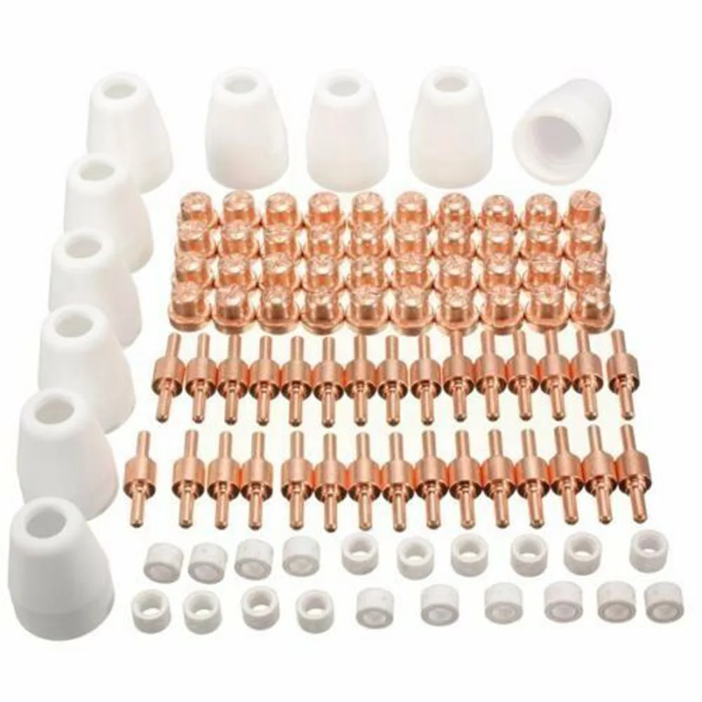 85pcs LG-40 PT-31 Air Plasma Cutting Cutter Consumables CUT-40 CUT-50D CT-312 Swirling Rings And Shield Cups And Electrode Tips
85pcs LG-40 PT-31 Air Plasma Cutting Cutter Consumables CUT-40 CUT-50D CT-312 Swirling Rings And Shield Cups And Electrode Tips