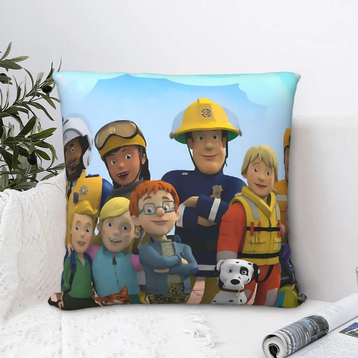 

The Company Animated Fireman Sam Animated Polyester Cushion Cover For Living Room Office Decor Reusable KOSI