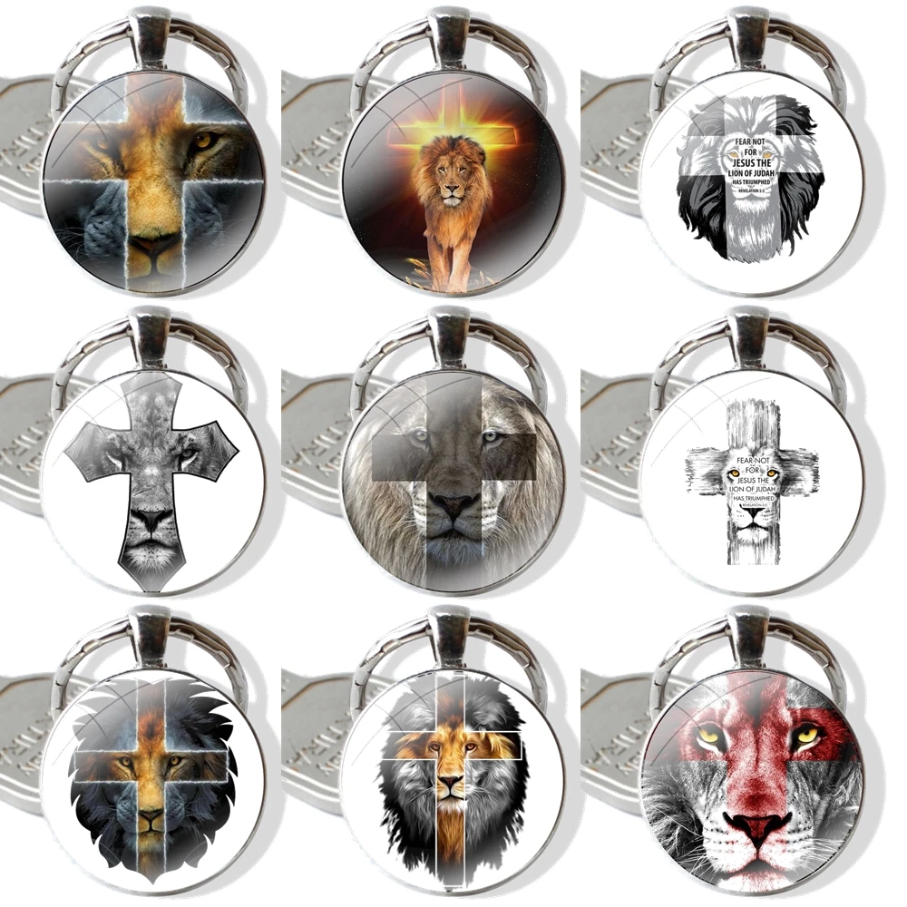 Cartoon Creative Design Fashion Cool Lion Of Judah Jesus Pendant Car Key Chains Handmade Glass Cabochon Keychain
Cartoon Creative Design Fashion Cool Lion Of Judah Jesus Pendant Car Key Chains Handmade Glass Cabochon Keychain