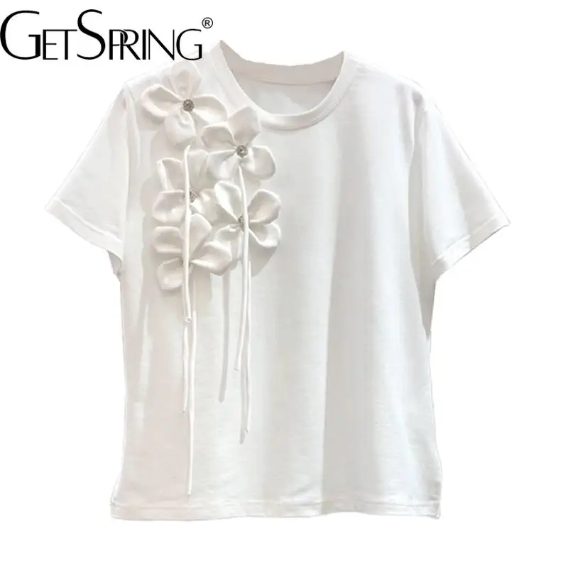 GetSpring женская футболка с коротким рукавом, футболка со стразами и цветами, свободная однотонная модная женская футболка, Женский Топ, лето ...
GetSpring женская футболка с коротким рукавом, футболка со стразами и цветами, свободная однотонная модная женская футболка, Женский Топ, лето ...
