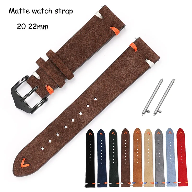 Velvet Matte Watch Strap 20mm 22mm Genuine Leather Watch Band Colorful Stitching Quick Release Pins Replacement Wrist Bracelet
Velvet Matte Watch Strap 20mm 22mm Genuine Leather Watch Band Colorful Stitching Quick Release Pins Replacement Wrist Bracelet