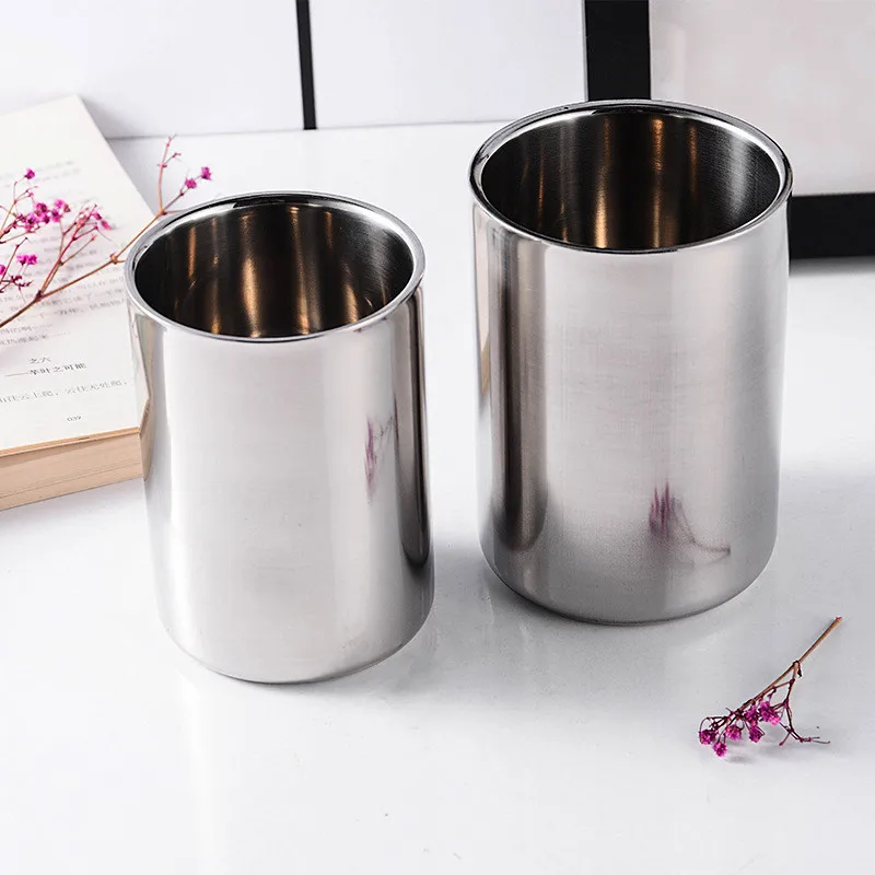 

Stainless Steel Double Wall Silver Coffee Beer Mug Portable Travel Water Cup Tea Milk Mugs Drinkware 350ml/500ml