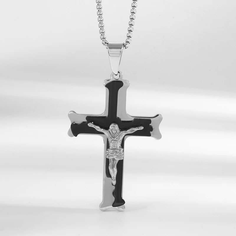 Christian Believer Prayer Amulet Stainless Steel Jesus Cross Pendant Necklace Men Women Car Pendant Daily Wear Jewelry Gift 
Christian Believer Prayer Amulet Stainless Steel Jesus Cross Pendant Necklace Men Women Car Pendant Daily Wear Jewelry Gift