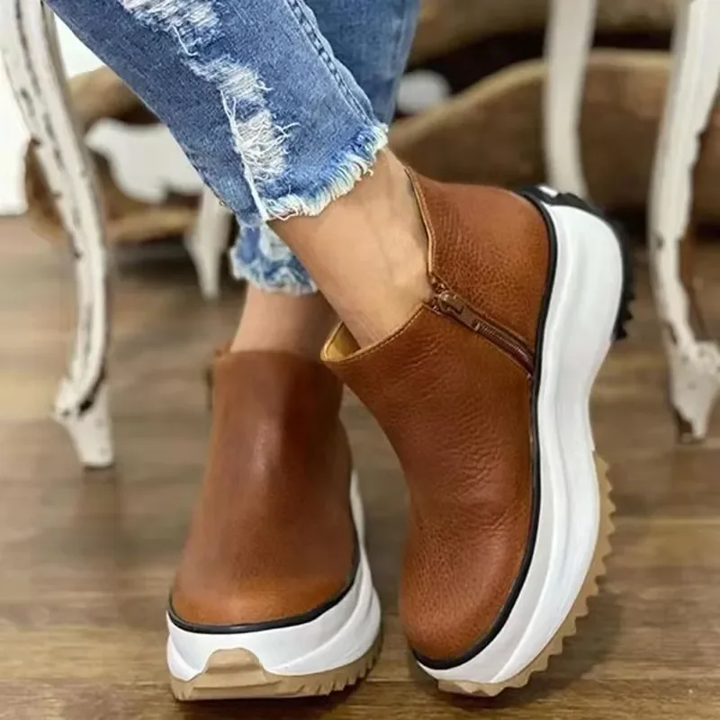 Fashion Women Vulcanized Shoes Spring and Autumn Plus Size Platform Shoes Women Round Toe Mid Heel Zipper Sneakers Zapatillas
Fashion Women Vulcanized Shoes Spring and Autumn Plus Size Platform Shoes Women Round Toe Mid Heel Zipper Sneakers Zapatillas
