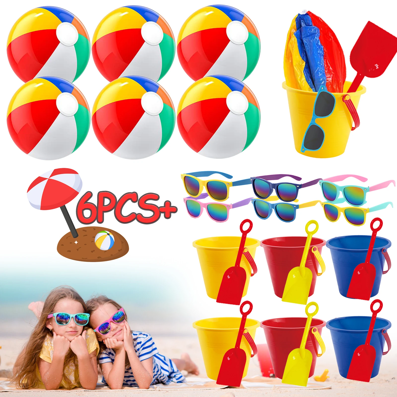 6/9/12 Sets Pool Party Favors Beach Party Favors Pool Toys For Kids Beach Balls Bulk Sand Bucket Shovels Sets Kids Sunglasses
6/9/12 Sets Pool Party Favors Beach Party Favors Pool Toys For Kids Beach Balls Bulk Sand Bucket Shovels Sets Kids Sunglasses