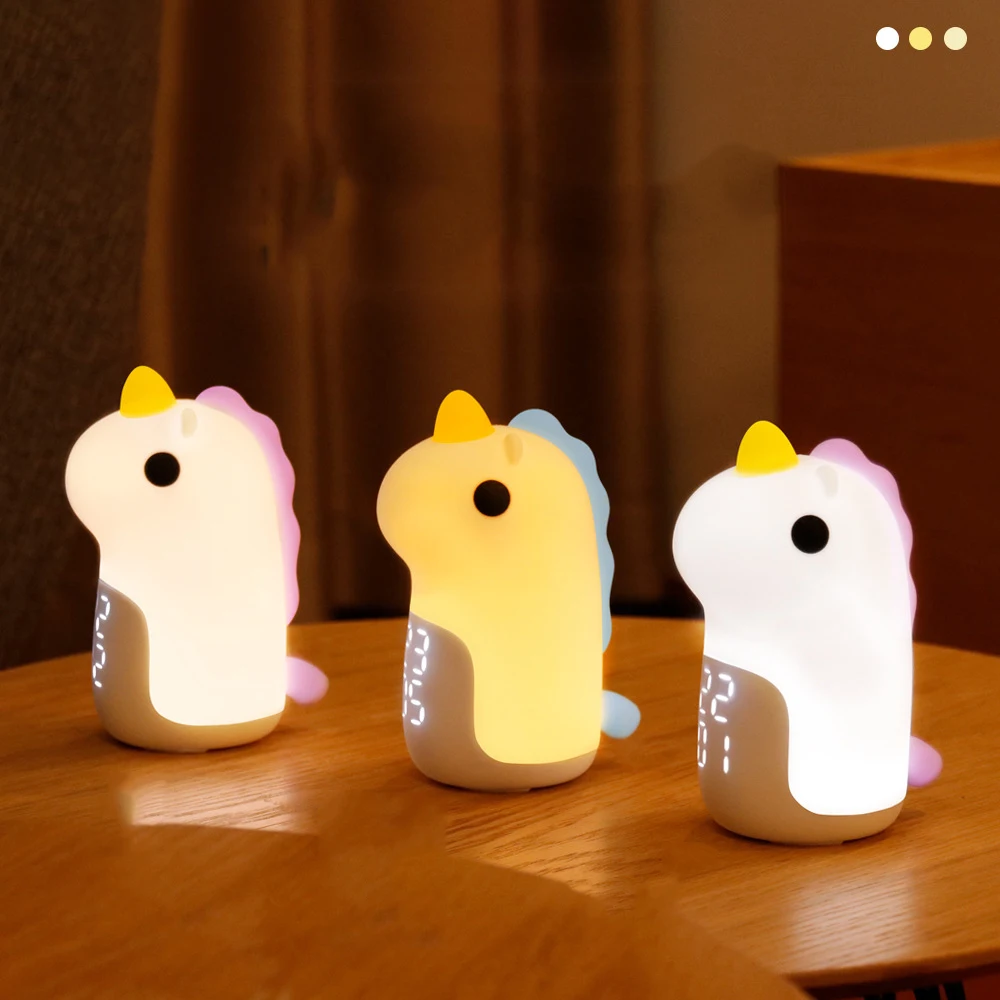 

Unicorn Night Light for Kids USB Rechargeable Bedside Light With Timer Portable Nursery Lamp Tap Colorful Lights Home Decoration