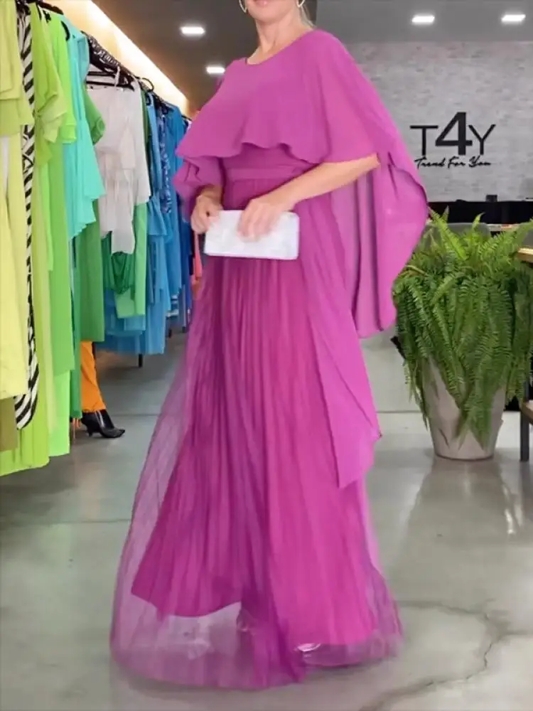 Freeacy Spring and Summer Female Elegant Long Dress Simple Solid Color Round Neck Short-sleeved Split-Joint Dresses for Women
Freeacy Spring and Summer Female Elegant Long Dress Simple Solid Color Round Neck Short-sleeved Split-Joint Dresses for Women