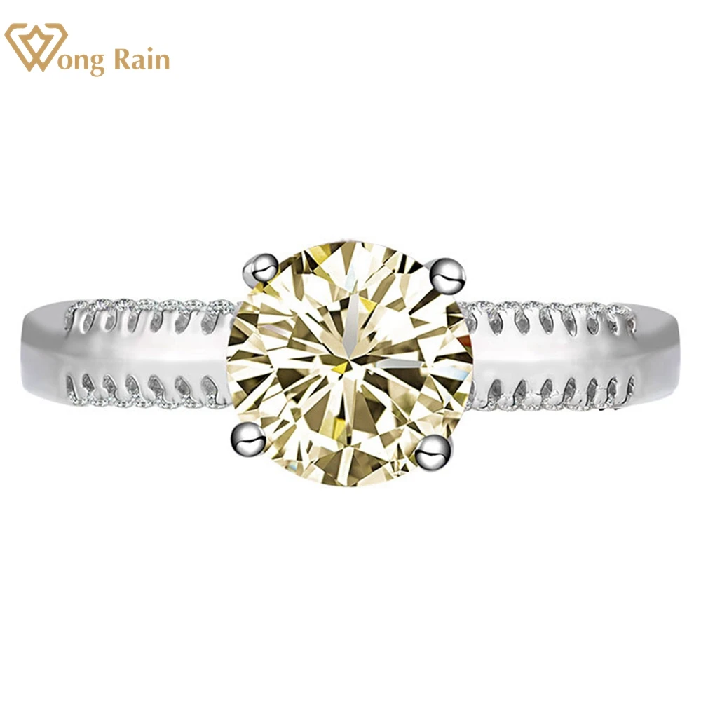 

Wong Rain 18K позолоченное 925 пробы Серебряное кольцо 7 мм цитрин розовый сапфир высокоуглеродное кольцо с бриллиантом обручальное ювелирное изд...