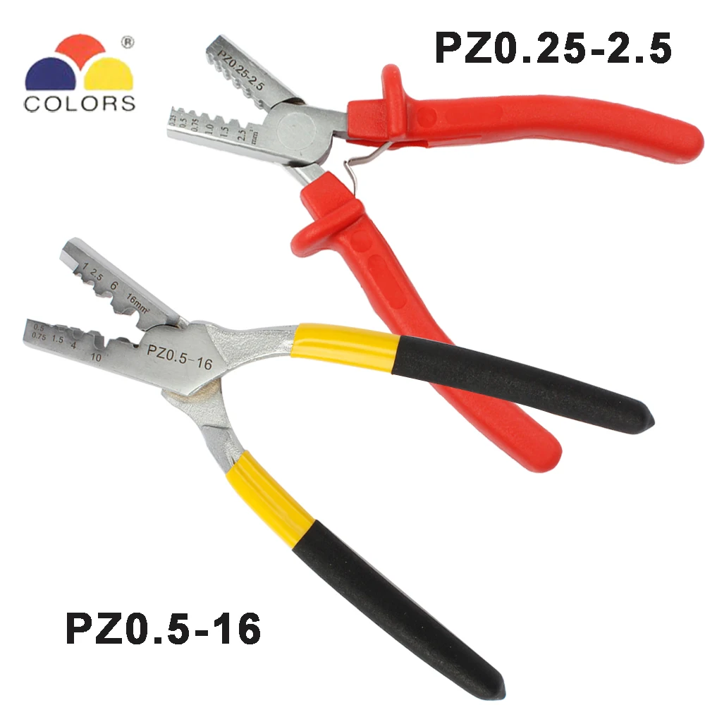 

PZ0.25-2.5 0.25-2.5mm2 PZ0.5-16 0.5-16mm2 German type line clamp tubular terminal crimping plier sleeve type terminal cold press