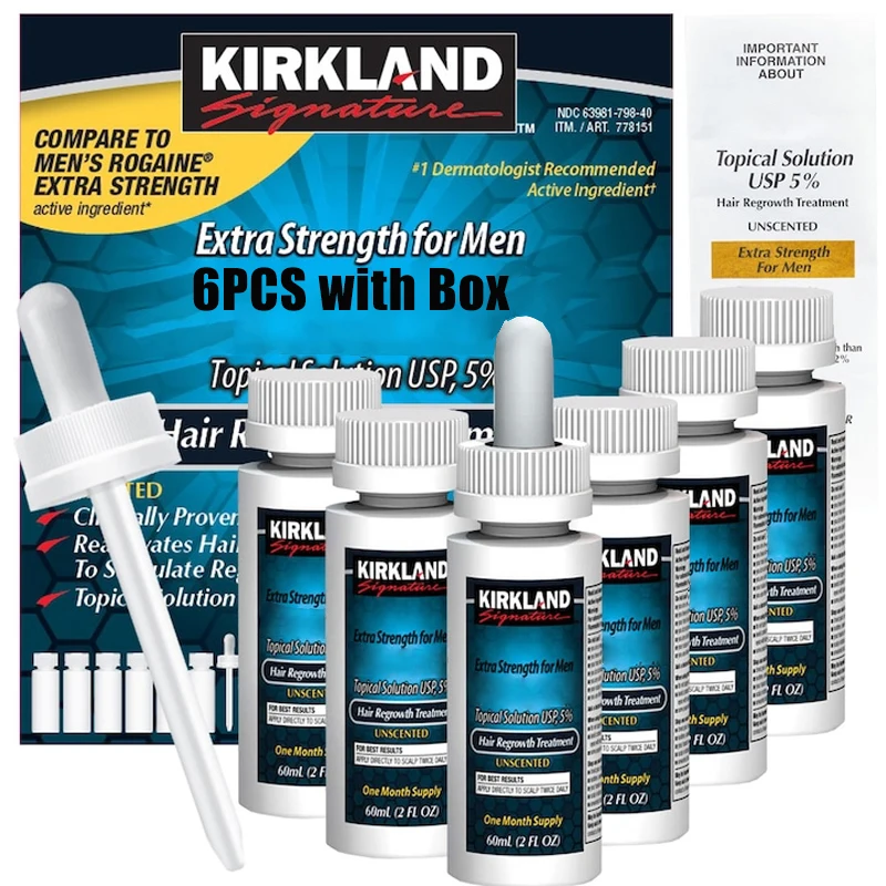 6*60ml KirKland Hair Growth Essence with 5% Active Ingredients External Solution for Men's Hair Loss and Hair Regeneration
6*60ml KirKland Hair Growth Essence with 5% Active Ingredients External Solution for Men's Hair Loss and Hair Regeneration