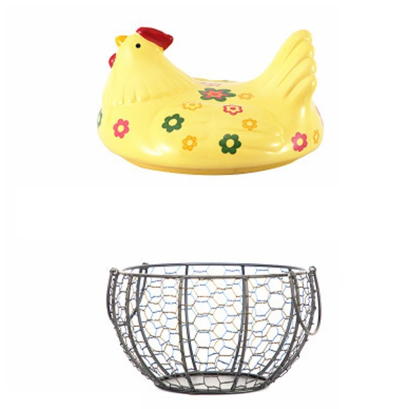 HOT-Iron Ceramic Hen Ornament Egg Fruit Storage Basket Container Kitchen Supplies Kitchen Tableware
HOT-Iron Ceramic Hen Ornament Egg Fruit Storage Basket Container Kitchen Supplies Kitchen Tableware