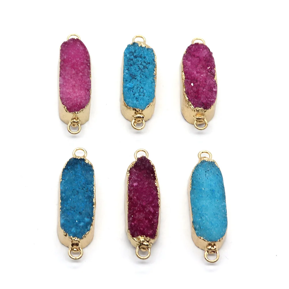 2pcs/pack Oval Shaped Natural Semi-precious Stone Connector Crystal Pendants Copper Edge 10x33mm DIY Making Necklace Bracelets
2pcs/pack Oval Shaped Natural Semi-precious Stone Connector Crystal Pendants Copper Edge 10x33mm DIY Making Necklace Bracelets
