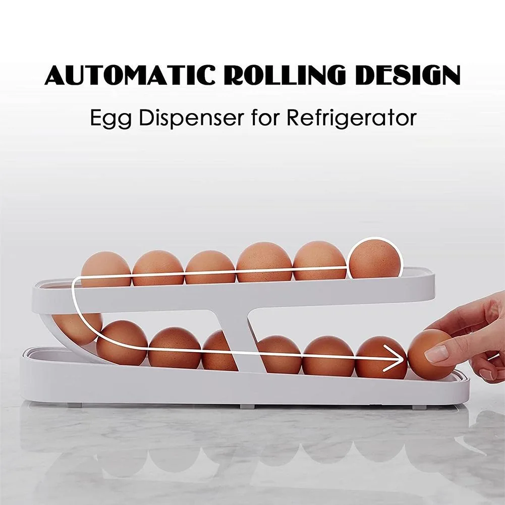 

Полка для хранения яиц, двойные яйца, автоматическое раскатывание, хранилище яиц, нелегко повредить, хранилище для яиц в холодильнике, автоматическое удаление
