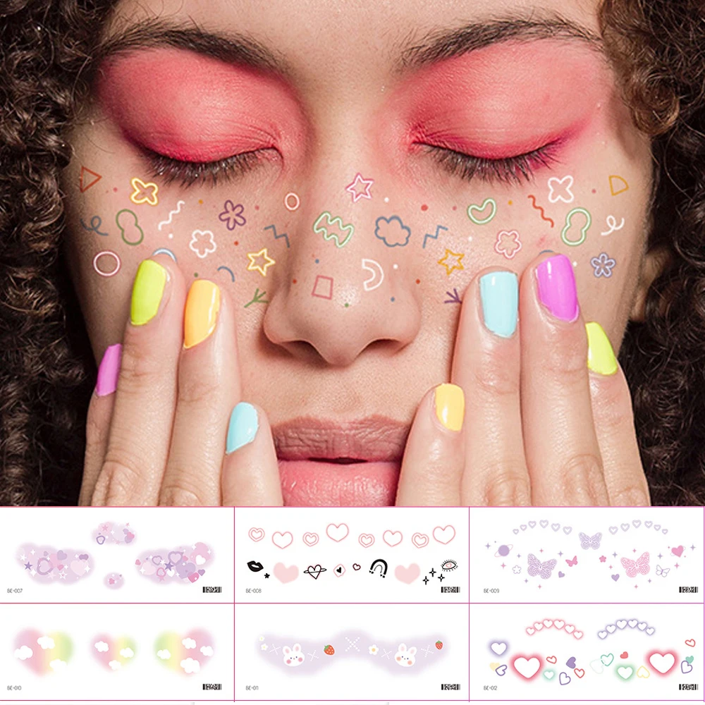 New Face Temporary Tattoos for Kids Cartoon Butterfly Fruit Dinosaur Face Freckle Tattoo Stickers for Girls Boys Makeup Party
New Face Temporary Tattoos for Kids Cartoon Butterfly Fruit Dinosaur Face Freckle Tattoo Stickers for Girls Boys Makeup Party